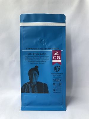 Θήκη συσκευασίας καφέ 12OZ Ματ επίπεδο κάτω μέρος τυπωμένο με τσίγκινο δέσιμο