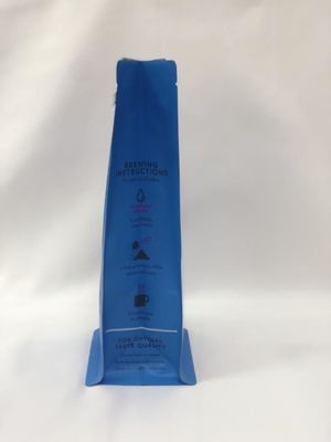 Θήκη συσκευασίας καφέ 12OZ Ματ επίπεδο κάτω μέρος τυπωμένο με τσίγκινο δέσιμο