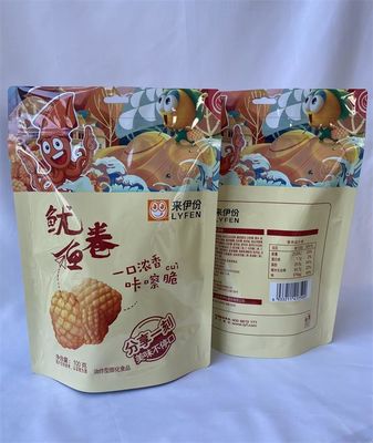 Food Grade Plastic Stand Up Pouch 100g Kraft Resealable Bags