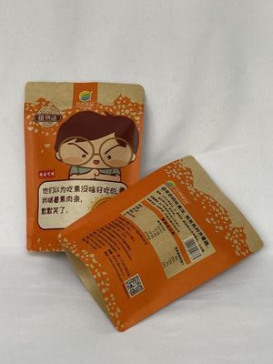 Ξηρή πλαστικοποίηση Kraft Stand Up Pouches Μεταλλικό φύλλο για ξηρό κρέας