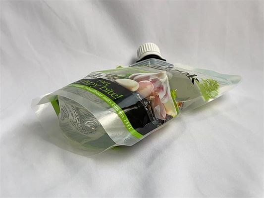 Θήκη συσκευασίας Clear Plastic Spout Custom Printed with Side Gusset Cap