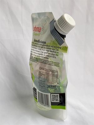 Θήκη συσκευασίας Clear Plastic Spout Custom Printed with Side Gusset Cap