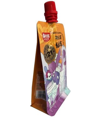 RCPP Spout Packaging Pouch Printed Quad Customized Surface 130 Microns