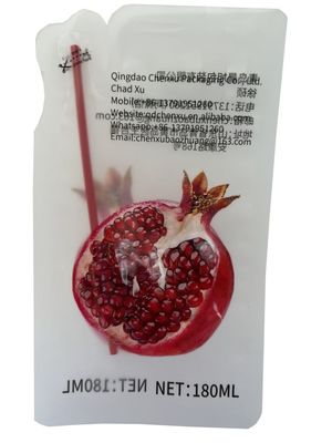 180 ml Τρεις πλευρές ελεύθερο σχήμα τυπωμένη σακούλα για υγρή τροφή με άχυρο